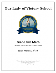 Lesson Plans – Grade 05 Math Saxon 65 3rd edition
